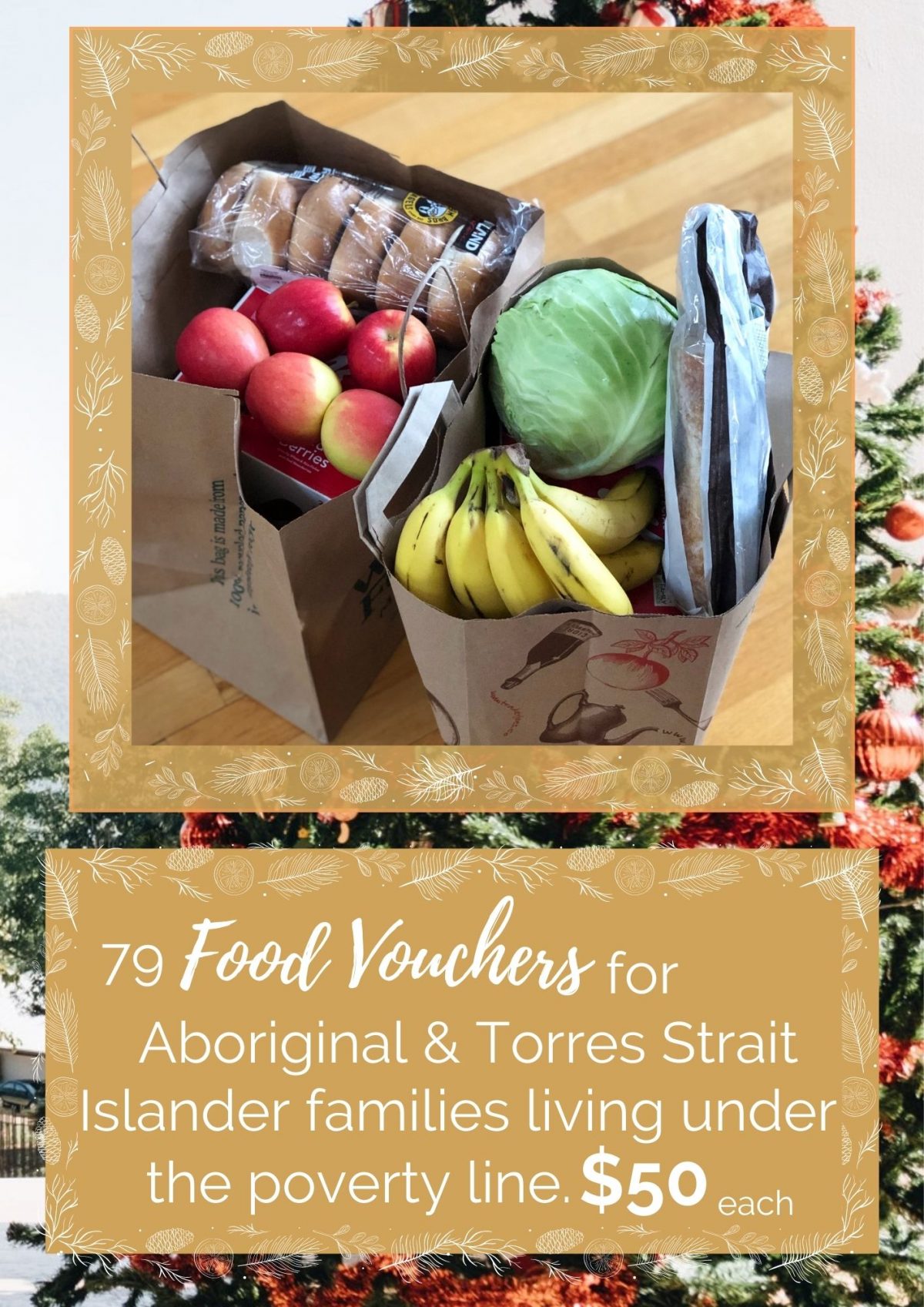 79 Food Vouchers for Aboriginal and Torres Strait Islander families living under the poverty line. $50 each